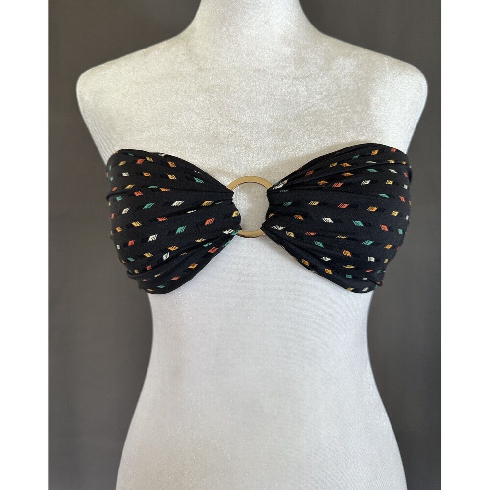 BCBGeneration Polka Multi Color Bikini Top Black